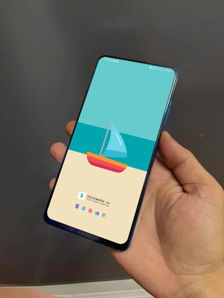 Minimal Pastel Boat Homescreen Setup using Nova Launcher