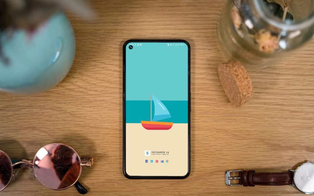 Minimal Pastel Boat Homescreen Setup using Nova Launcher