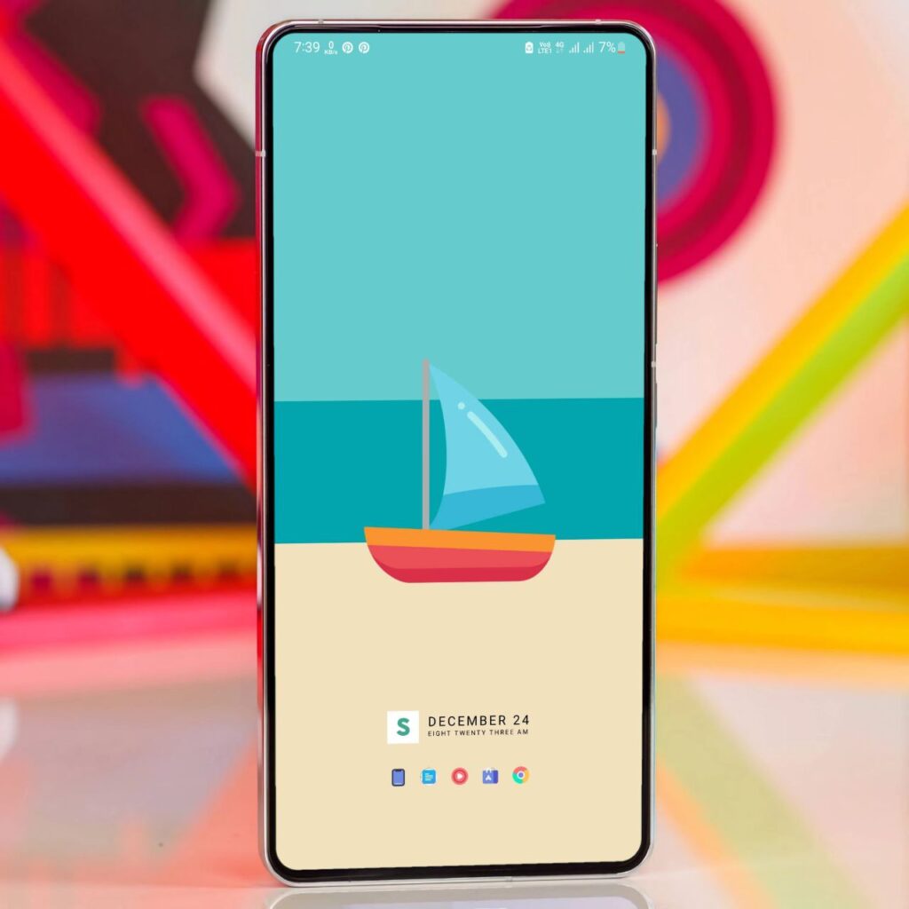 Minimal Pastel Boat Homescreen Setup using Nova Launcher